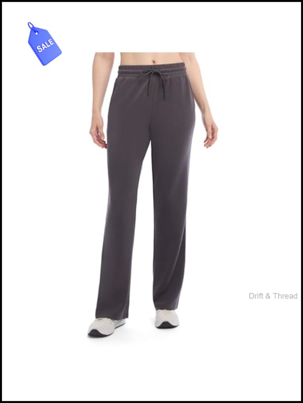 Flare Leg Sweatpants with Adjustable Drawstring Side Pockets
